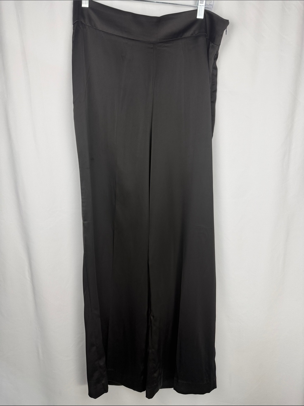Anne Klein Black Satin Wide Leg Dress Pants Size 10
